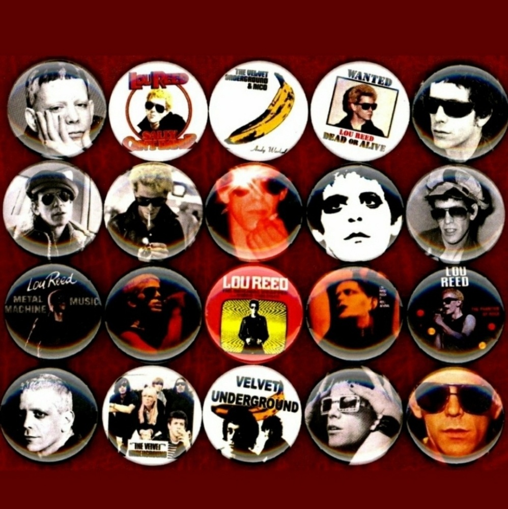 Lou Reed velvet underground set of 20 1 inch button pins